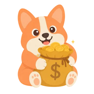 Corgi feliz saludando