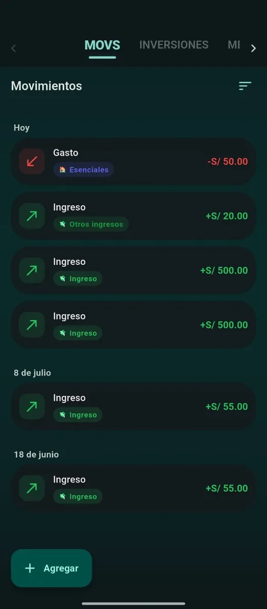 SumaYa app pantalla 2
